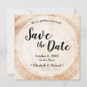 Houtkorrel Rustic Wedding Save the date foto Kaart (Voorkant)