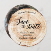 Houtkorrel Rustic Wedding Save the date foto Kaart (Voorkant / Achterkant)