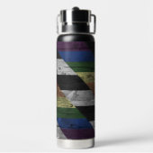Houtkorrel Subtiele Ally Pride Flag Kleuren Waterfles (Achterkant)