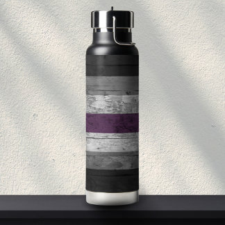 Houtkorrel subtiele aseksuele trots vlag kleuren waterfles