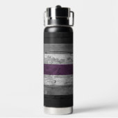 Houtkorrel subtiele aseksuele trots vlag kleuren waterfles (Achterkant)