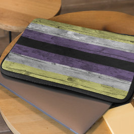 Houtkorrel subtiele niet-binaire Pride Flag kleure Laptop Sleeve