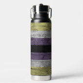 Houtkorrel subtiele niet-binaire Pride Flag kleure Waterfles (Voorkant)