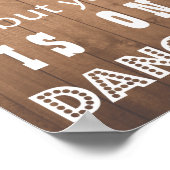 Houtkorrel Wedding-teken grappig dans en stoel Poster (Hoek)