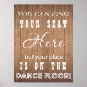Houtkorrel Wedding-teken grappig dans en stoel Poster (Voorkant)