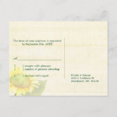 Houtkorrel Zonnebloem Bindende RSVP Uitnodiging Briefkaart (Achterkant)