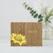 Houtkorrel Zonnebloem Bindende RSVP Uitnodiging Briefkaart (Staand voorkant)