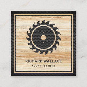Houtkorrel - Zwarte Circulaire zaaghandyman Vierkante Visitekaartje