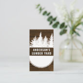 Houtkorrelachtergrond | Bomen en cirkelzaag Visitekaartje (Staand voorkant)