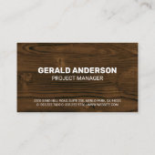 Houtkorrelachtergrond | Bomen en cirkelzaag Visitekaartje (Achterkant)