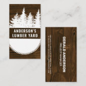 Houtkorrelachtergrond | Bomen en cirkelzaag Visitekaartje (Voorkant / Achterkant)