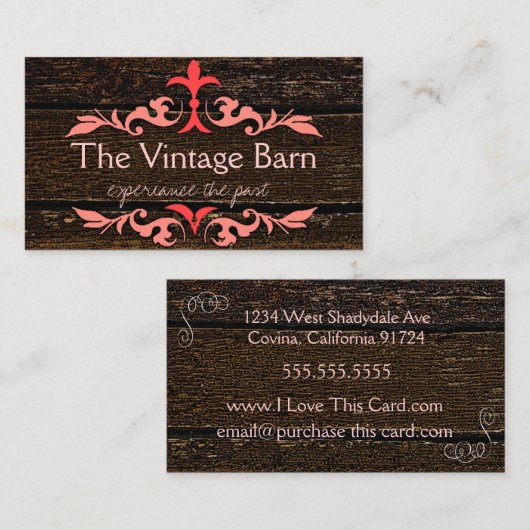 Houtkorrelblik -  perscrollers visitekaartje (Voorkant / Achterkant)