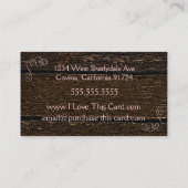 Houtkorrelblik -  perscrollers visitekaartje (Achterkant)