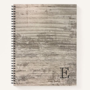 Houtkorrelontwerp Bruine Zen Gepersonaliseerde Mon Notitieboek