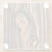 Houtkorrelpatroon Glazen Onderzetter (Achterkant)
