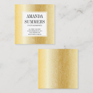 Houtkorrelpatroon   Goud metaal Vierkante Visitekaartje