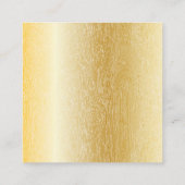 Houtkorrelpatroon | Goud metaal Vierkante Visitekaartje (Achterkant)
