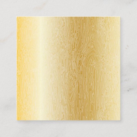 Houtkorrelpatroon | Goud metaal Vierkante Visitekaartje (Achterkant)
