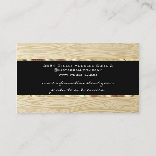 Houtkorrelpatroon | Goudstrim Visitekaartje (Achterkant)
