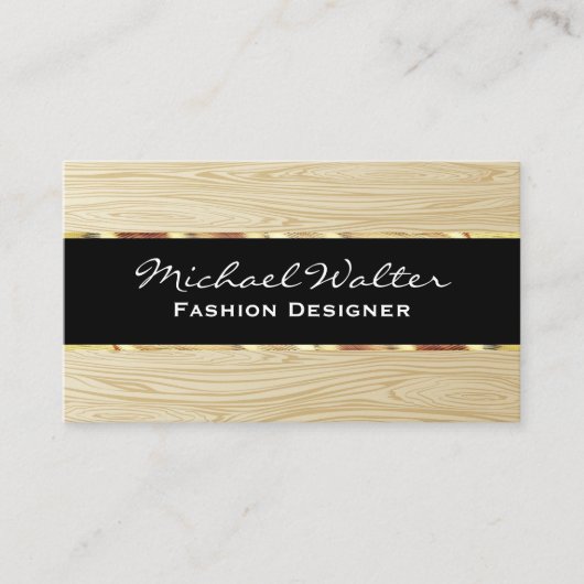 Houtkorrelpatroon | Goudstrim Visitekaartje (Voorkant)