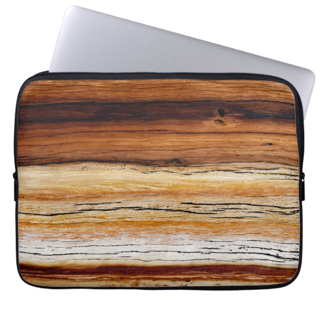Houtkorrelpatroon Laptop Sleeve (Voorkant)