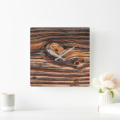 Houtkorrelpatroon Vierkante Klok (Huis)