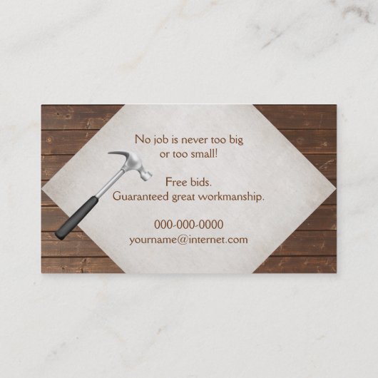 Houtkorrelpatroon Visitekaartje (Achterkant)