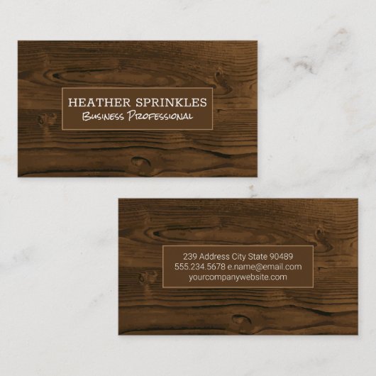 Houtkorrels Achtergrond Visitekaartje (Voorkant / Achterkant)
