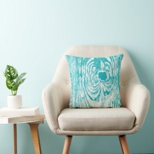 Houtkorrels Aqua Pattern Pillow Kussen