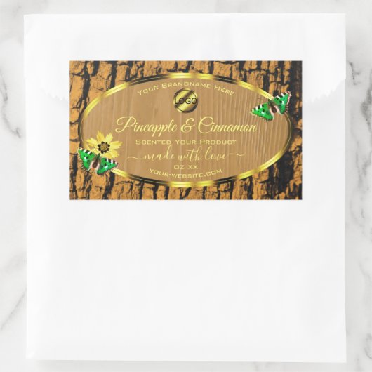 Houtkorrels, bijtende boomschors, Logo Rechthoekige Sticker (Tas)