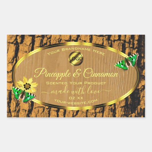 Houtkorrels, bijtende boomschors, Logo Rechthoekige Sticker (Voorkant)