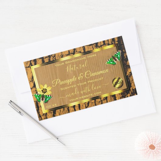 Houtkorrels, bijtende boomschors, Logo Rechthoekige Sticker (Envelop)