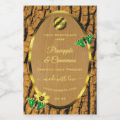 Houtkorrels, bijtende boomschors, Logo Voedselcontainer Etiket (Enkel label)