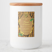 Houtkorrels, bijtende boomschors, Logo Voedselcontainer Etiket (Voorkant)