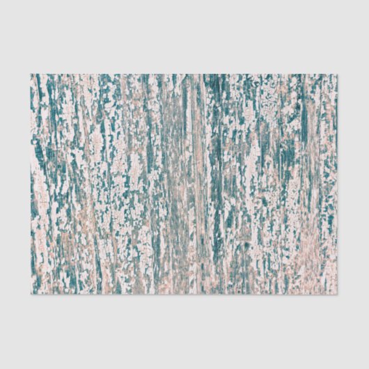 Houtkorrels Blauwgroen Tan White Rustic Country Te Tissuepapier (Voorkant)