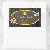 Houtkorrels Donkerbruine gouden etiketten toevoege (Tas)