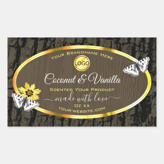 Houtkorrels Donkerbruine gouden etiketten toevoege (Voorkant)