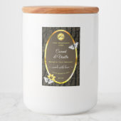 Houtkorrels Donkerbruine gouden etiketten toevoege