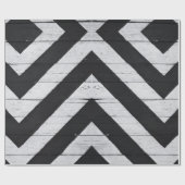 Houtkorrels Gedopt zwart en wit Cadeaupapier (Vlak)