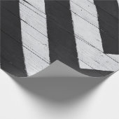 Houtkorrels Gedopt zwart en wit Cadeaupapier (Hoek)