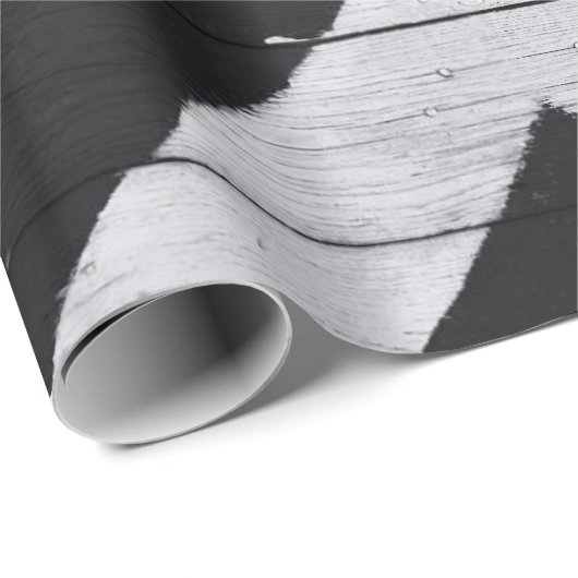 Houtkorrels Gedopt zwart en wit Cadeaupapier (Rol Hoek)