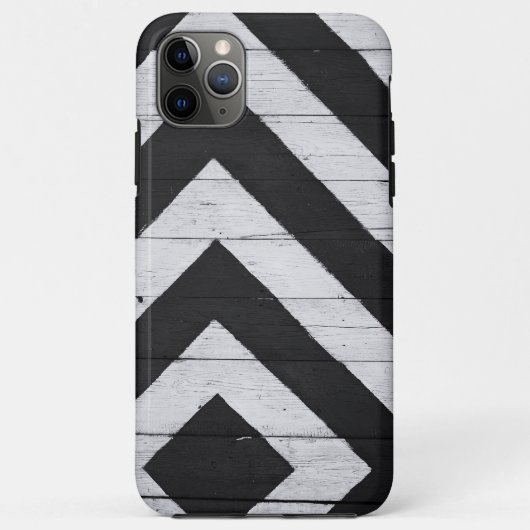 Houtkorrels Gedopt zwart en wit Case-Mate iPhone Case (Achterkant)