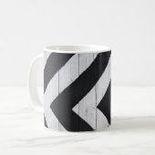 Houtkorrels Gedopt zwart en wit Koffiemok (Voorkant links)