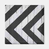 Houtkorrels Gedopt zwart en wit Magneet (Voorkant)