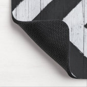 Houtkorrels Gedopt zwart en wit Muismat (Hoek)