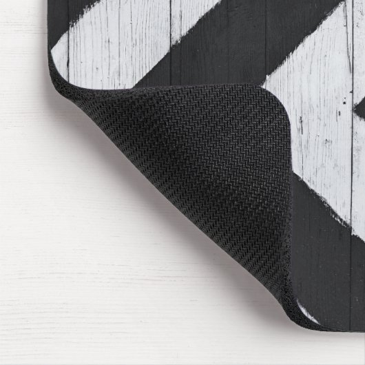 Houtkorrels Gedopt zwart en wit Muismat (Hoek)