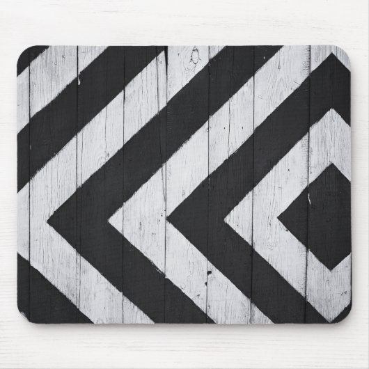 Houtkorrels Gedopt zwart en wit Muismat (Voorkant)