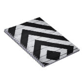 Houtkorrels Gedopt zwart en wit Notitieboek (Rechterzijde)