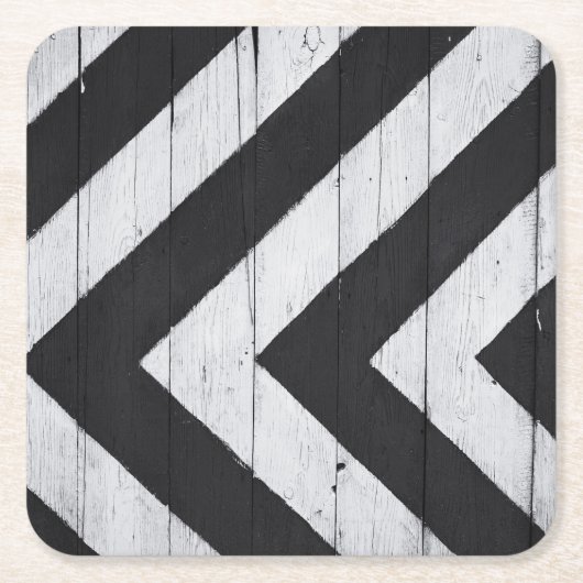 Houtkorrels Gedopt zwart en wit patroon Kartonnen Onderzetters (Voorkant)