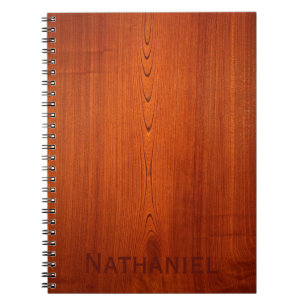 Houtkorrels met naam notitieboek